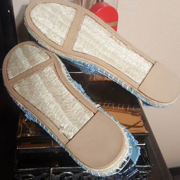 SAM EDELMAN WOMEN DENIM LEATHER TOES SLIP ON - Picture 7 of 7